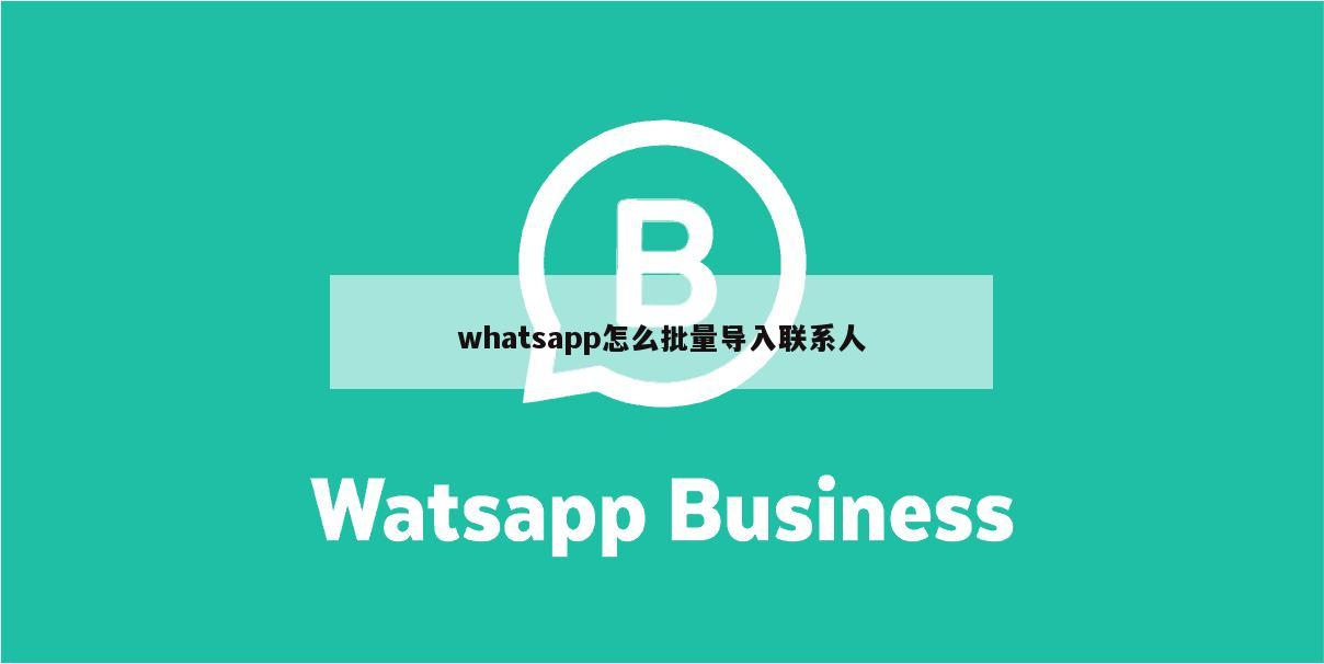whatsapp怎么批量导入联系人